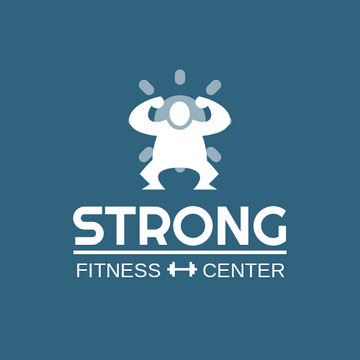 Fitness Center Logo Created With Graphic Character Of Strong Person