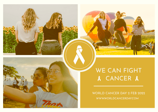 Yellow Women Photo Grid World Cancer Day Postcard