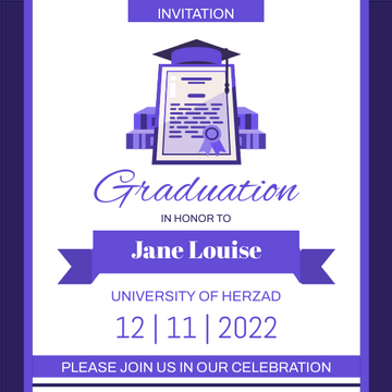 Purple Graduation Invitation