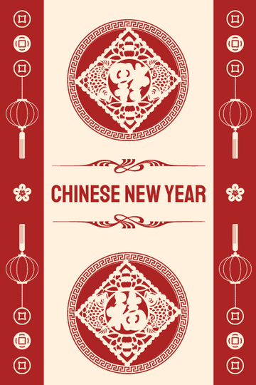 Graphic Decorations Chinese New Year Greeting Card