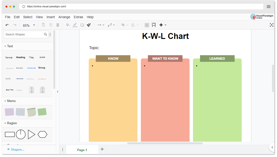KWL 图表模板