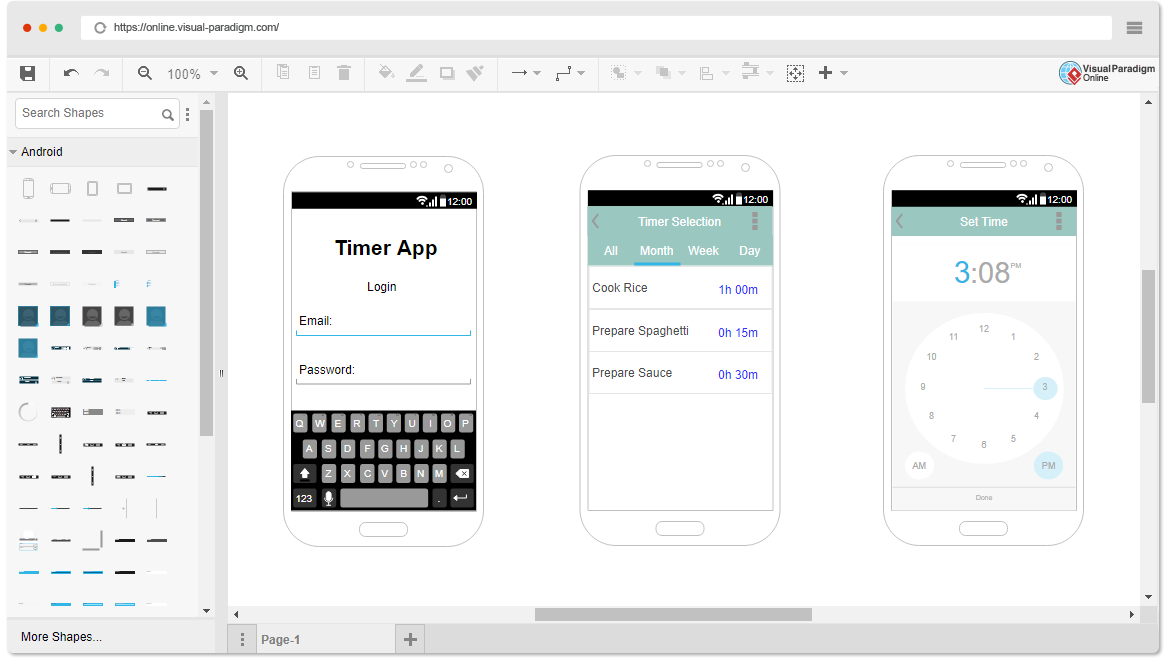 Herramienta Wireframe Android gratis