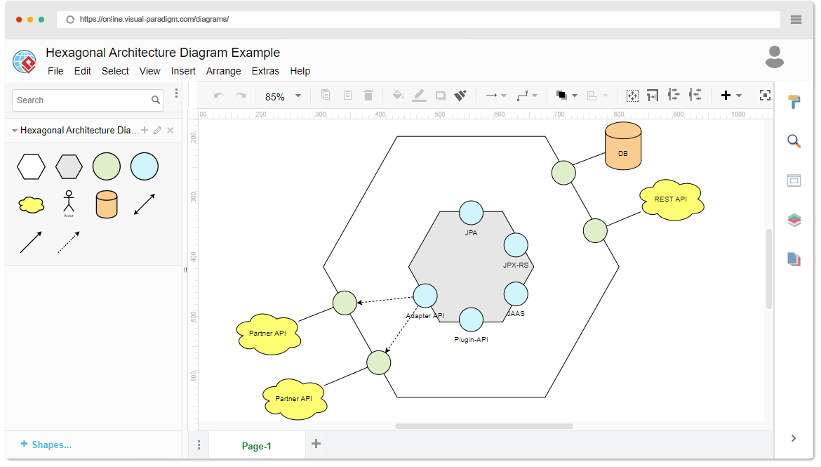 Hexagonal Architecture Diagram Tool