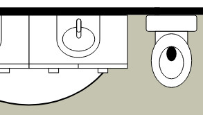 Plantilla del plano del baño: Disposición sencilla del baño (Dibujada con el software en línea del Plano)
