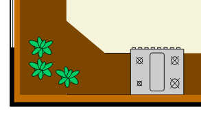 Modelo de planta baixa de cozinha: Cozinha com ilha (desenhada com o software on-line Floor Plan)