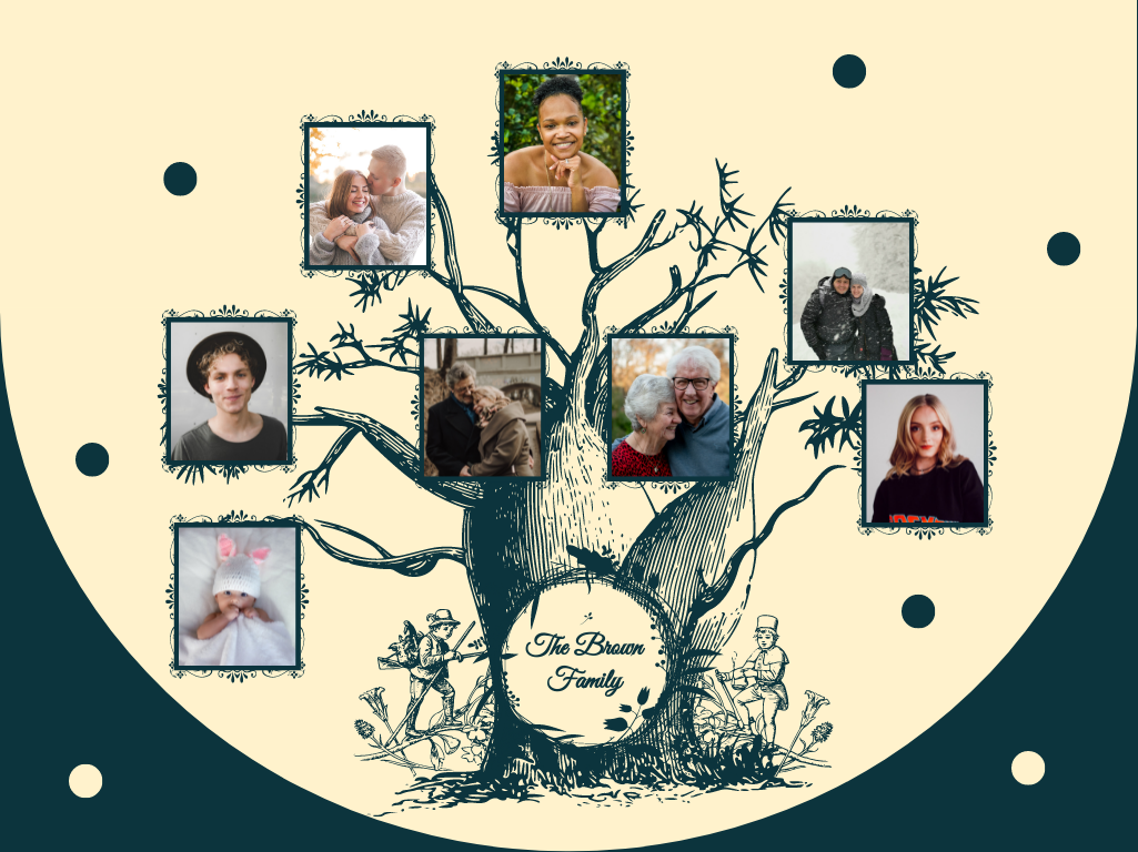 Family Tree template: Illustrated Family Tree (Created by Collage's Family Tree maker)