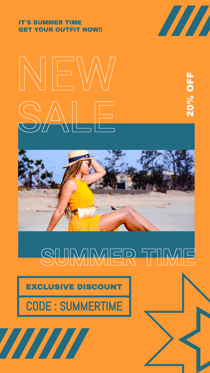 Instagram Story template: Summer Fashion Discount Instagram Story (Created by InfoART's Instagram Story maker)