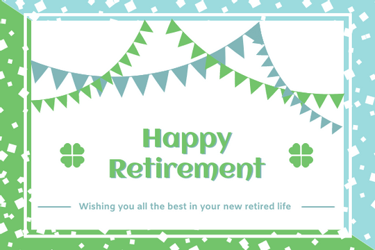 Greeting Card template: Colourful Retirement Greeting Card (Created by Visual Paradigm Online's Greeting Card maker)