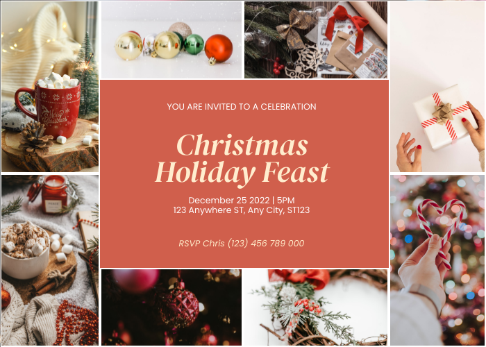 Invitation template: Christmas Holiday Feast Invitation (Created by Visual Paradigm Online's Invitation maker)