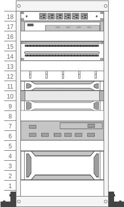 機架圖 模板。 Simple Rack Diagram Example (由 Visual Paradigm Online 的機架圖軟件製作)
