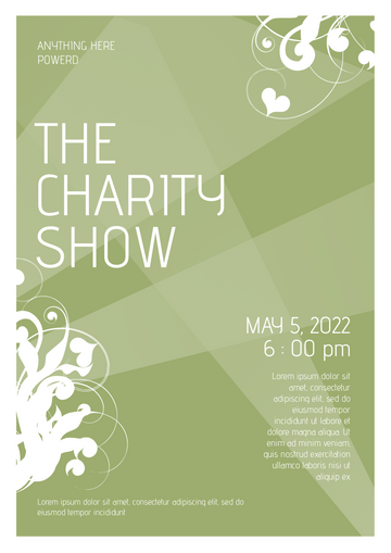 Editable posters template:Charity Show Poster