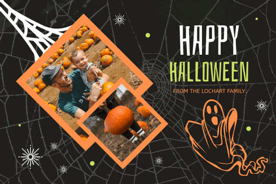 Greeting Card template: Halloween Spider Web Greeting Card (Created by Visual Paradigm Online's Greeting Card maker)