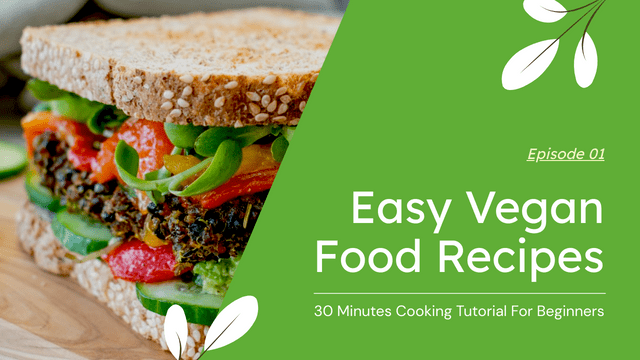Editable youtubethumbnails template:Easy Vegan Food Recipes YouTube Thumbnail