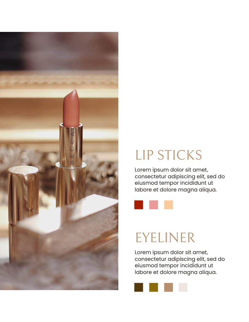 产品目录 模板。Beauty Cosmetics Catalog (由 Visual Paradigm Online 的产品目录软件制作)