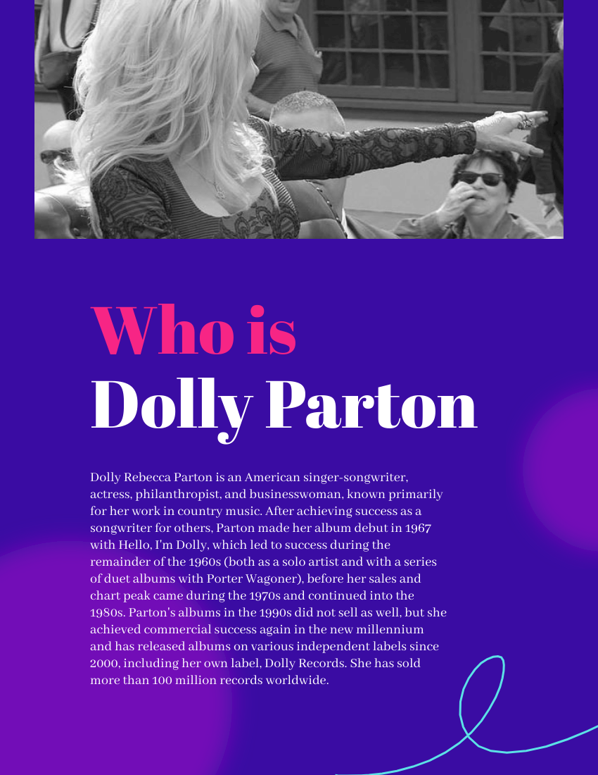 Quote 模板。I'm not going to limit myself just because people won't accept the fact that I can do something else. ―Dolly Parton (由 Visual Paradigm Online 的Quote软件制作)