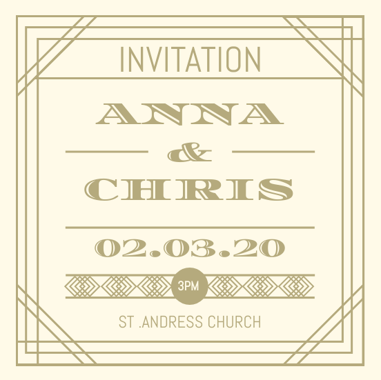 Invitation template: Vintage Wedding Invitation (Created by InfoART's Invitation maker)