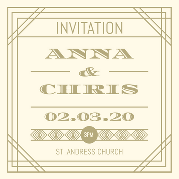 Editable invitations template:Vintage Wedding Invitation