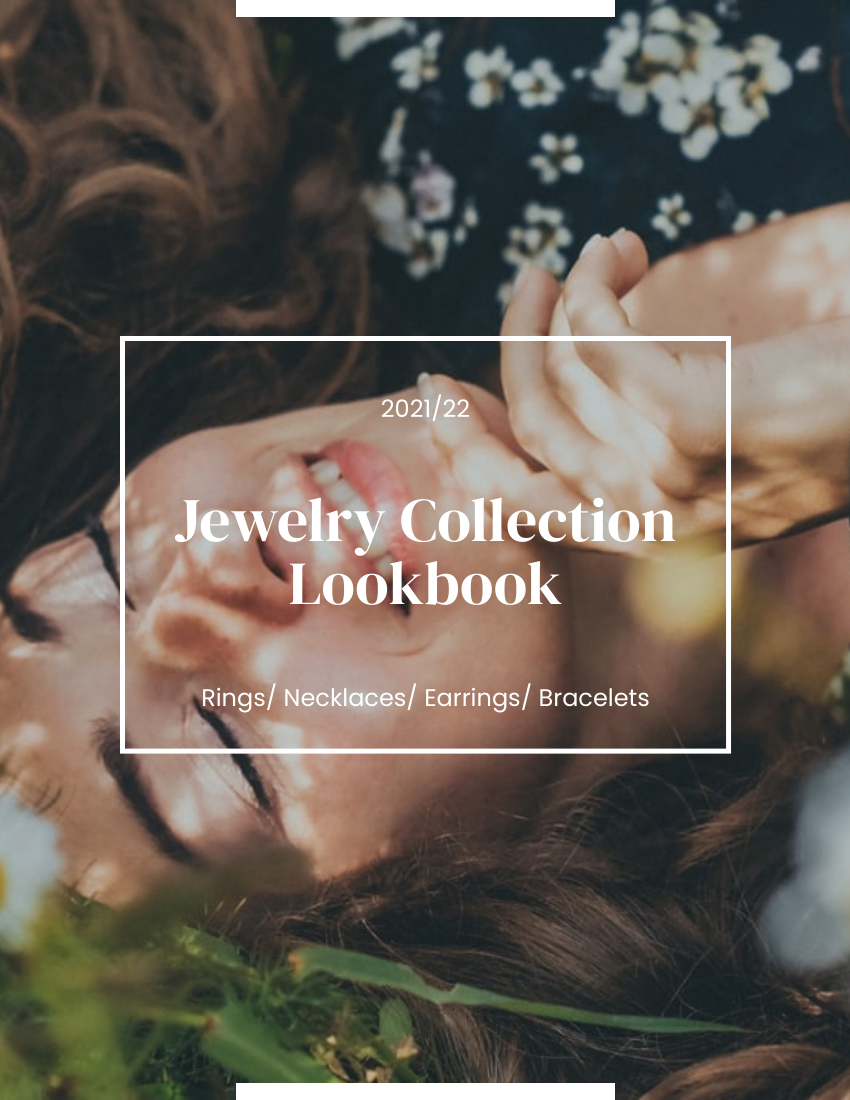 Lookbook 模板。 Jewelry Collection Lookbook (由 Visual Paradigm Online 的Lookbook軟件製作)