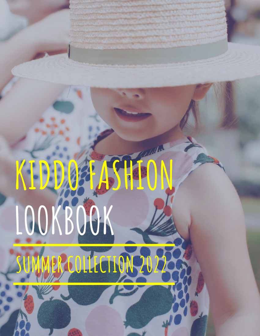 Lookbook 模板。 Kids Wear Lookbook (由 Visual Paradigm Online 的Lookbook軟件製作)