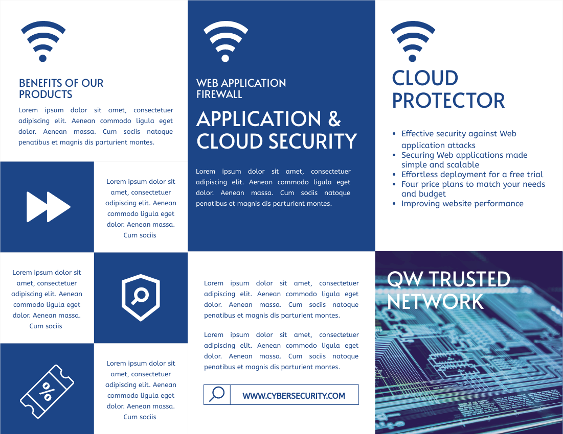 Brochure template: Cloud Security Network Brochure (Created by Visual Paradigm Online's Brochure maker)