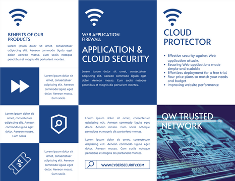 Editable brochures template:Cloud Security Network Brochure