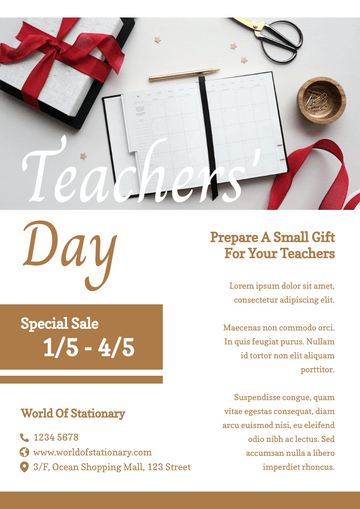 Editable flyers template:Teachers' Day Special Sale Flyer