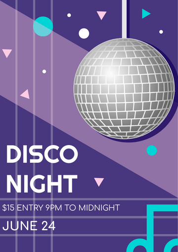 Flyer template: Disco Night Flyer (Created by Visual Paradigm Online's Flyer maker)