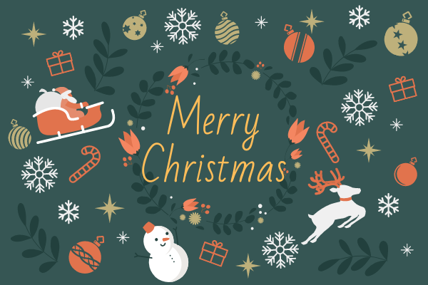 Greeting Card template: Cute Christmas Illustrations Christmas Greeting Card (Created by Visual Paradigm Online's Greeting Card maker)