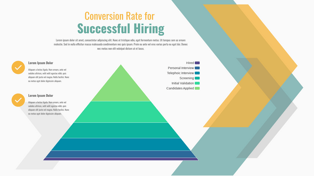Pyramid Chart template: Conversion Rate for Successful Hiring (Created by InfoART's  marker)