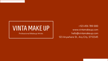 Business Card template: Red Photo Make Up Artist Business Card (Created by Visual Paradigm Online's Business Card maker)