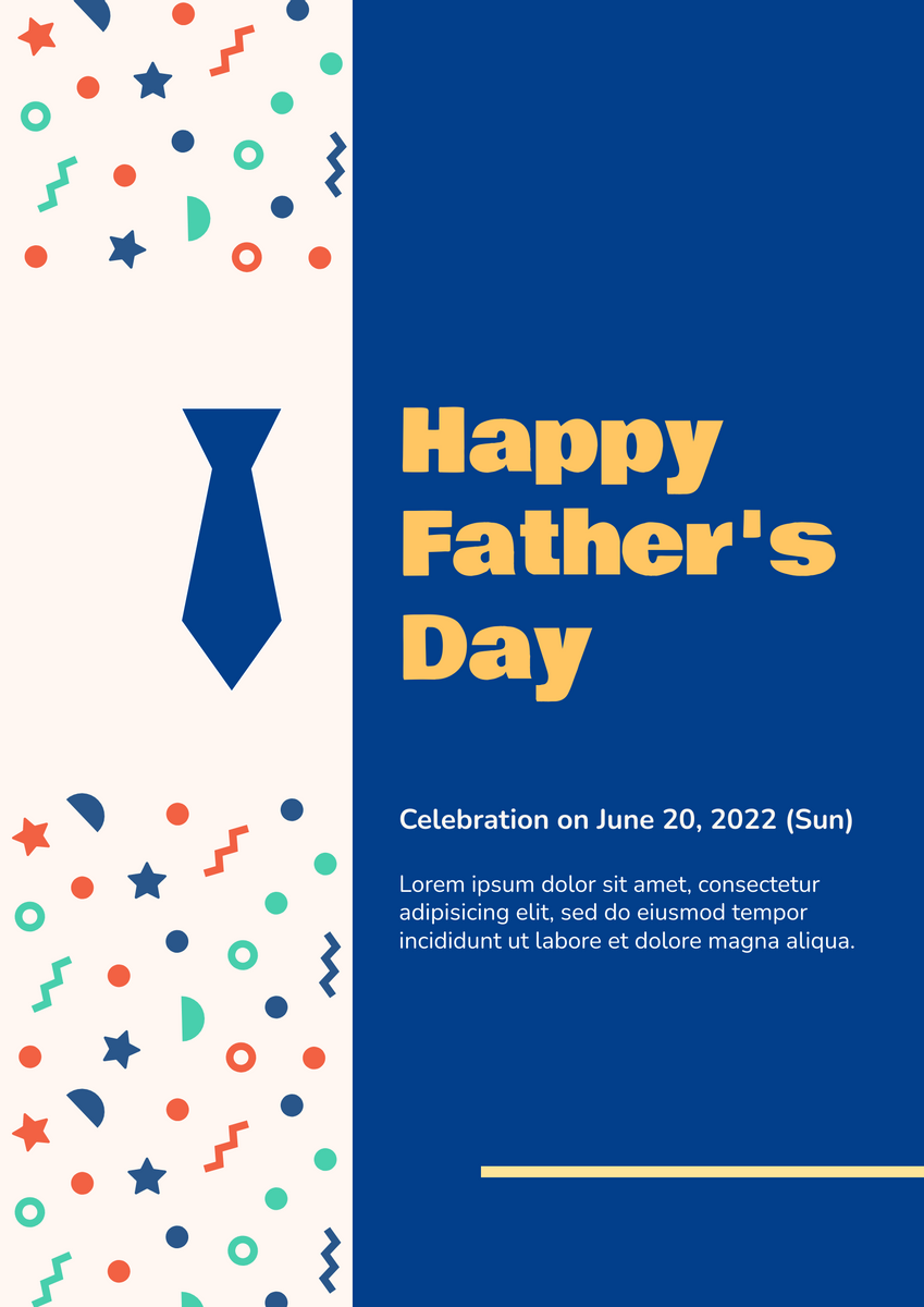 Poster template: Father's Day Celebration Poster (Created by Visual Paradigm Online's Poster maker)