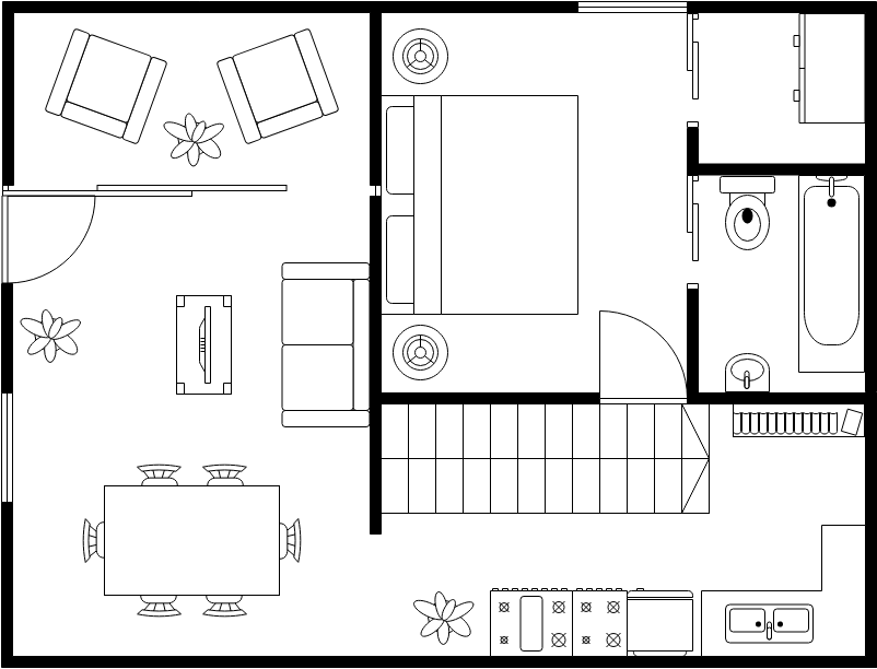 Floor Plan template: Square House Floor Plan (Created by Visual Paradigm Online's Floor Plan maker)