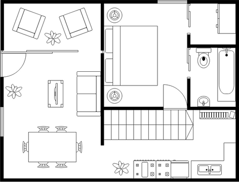 Floor Plan template: Square House Floor Plan (Created by Visual Paradigm Online's Floor Plan maker)