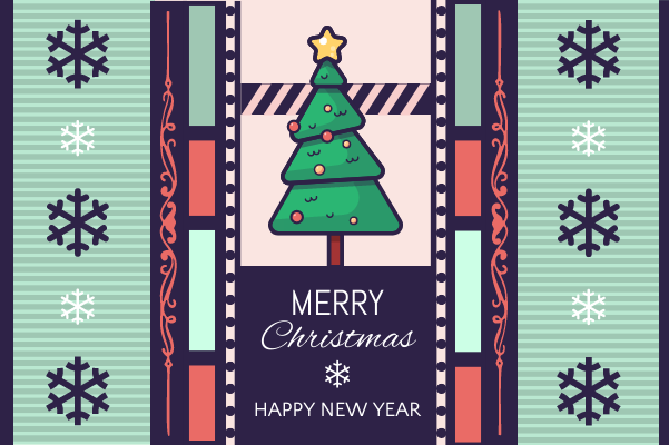 Green And Carol Christmas Greeting Card