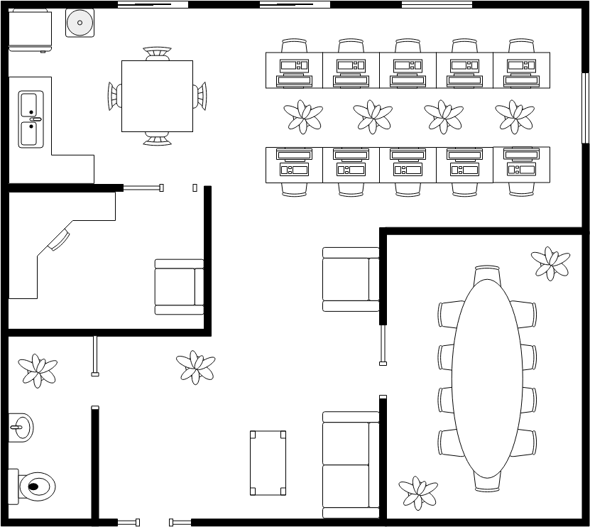 Floor Plan template: Simple Office Floor Plan (Created by Visual Paradigm Online's Floor Plan maker)