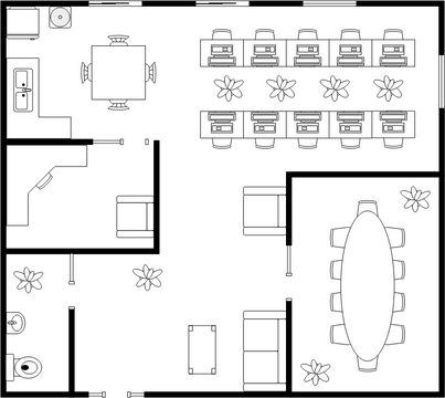 Floor Plan template: Simple Office Floor Plan (Created by Visual Paradigm Online's Floor Plan maker)