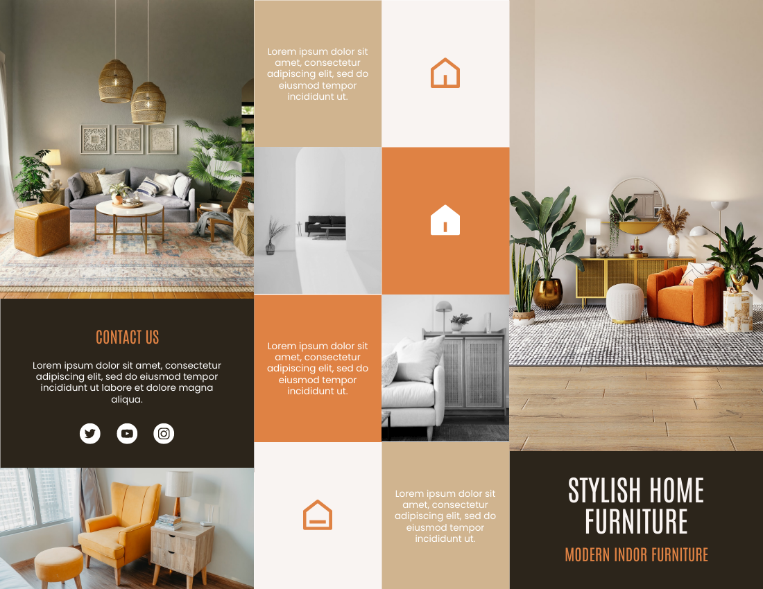 Brochure template: Stylish Home Furniture Brochure (Created by Visual Paradigm Online's Brochure maker)