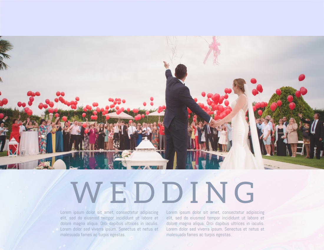 婚禮照相簿 模板。 Pastel And Watercolor Wedding Photo Book (由 Visual Paradigm Online 的婚禮照相簿軟件製作)