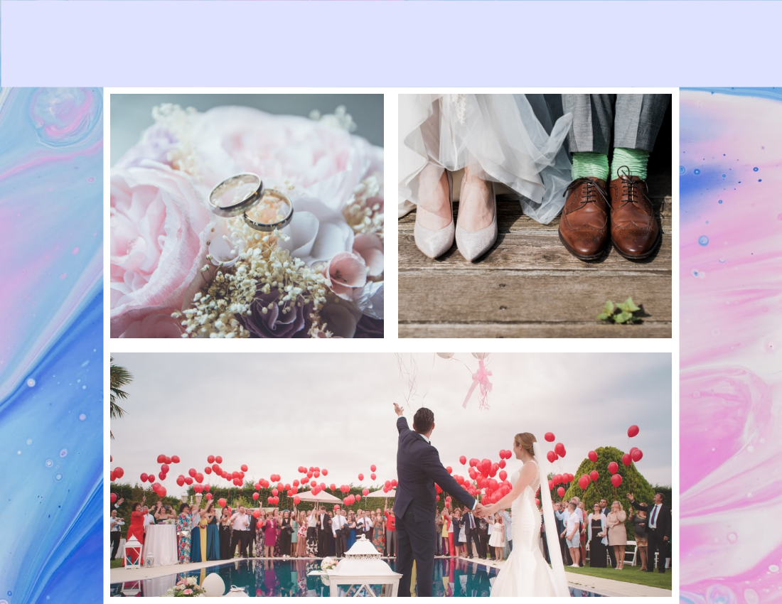 Wedding Photo Book template: Pastel And Watercolor Wedding Photo Book (Created by Visual Paradigm Online's Wedding Photo Book maker)