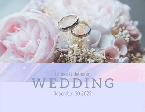 婚礼照相簿 模板。Pastel And Watercolor Wedding Photo Book (由 Visual Paradigm Online 的婚礼照相簿软件制作)
