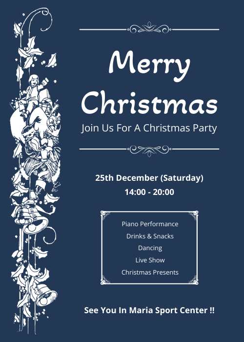 Christmas Illustrated Invitation With Details