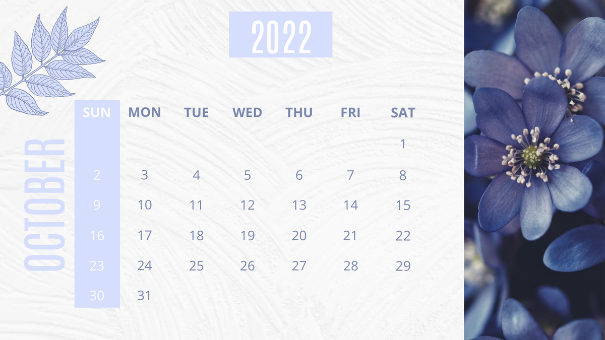 Flower Calendar 2022