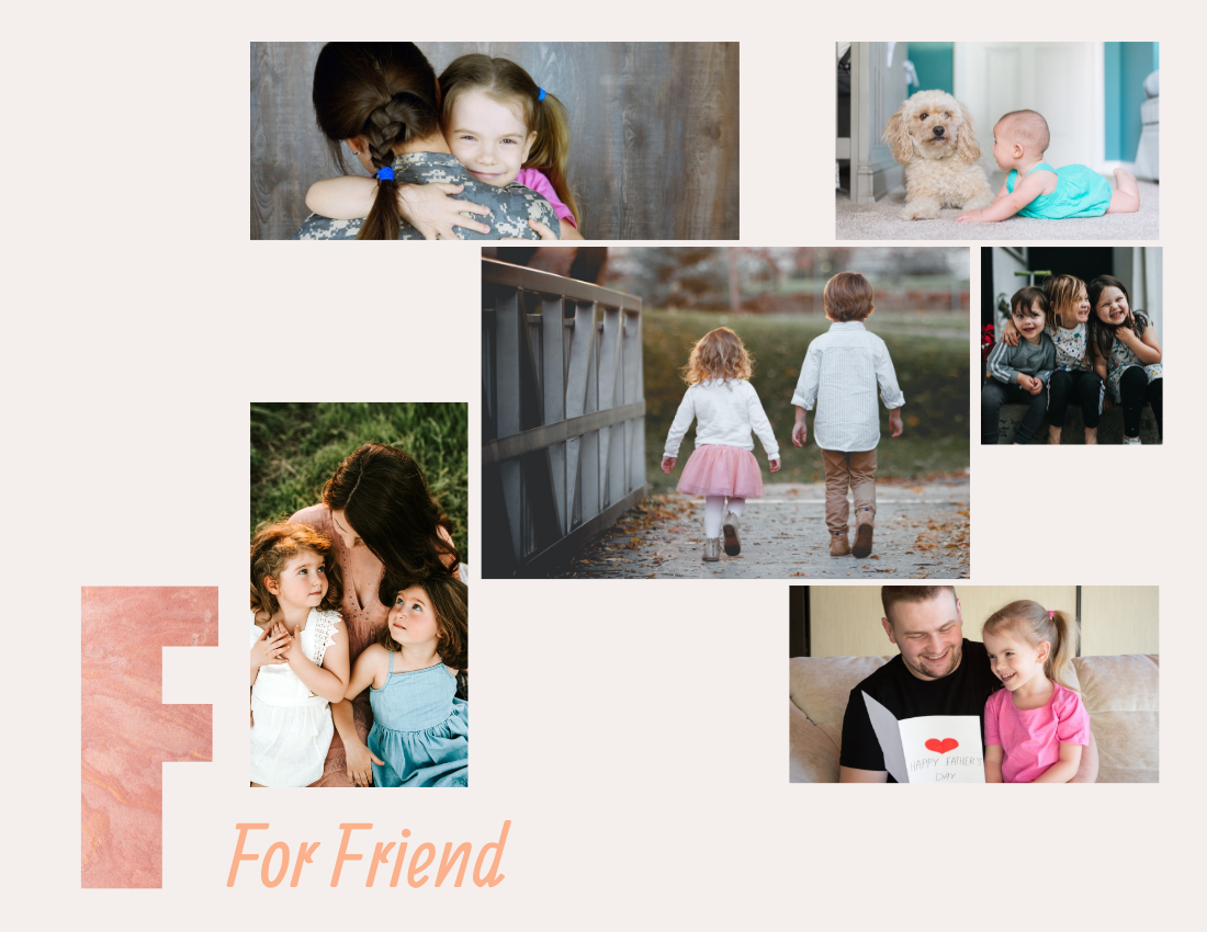 兒童照片簿 模板。 Kids Friendship Photo Book (由 Visual Paradigm Online 的兒童照片簿軟件製作)