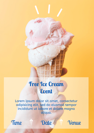 Flyer template: Free Ice Cream Event Flyer (Created by Visual Paradigm Online's Flyer maker)