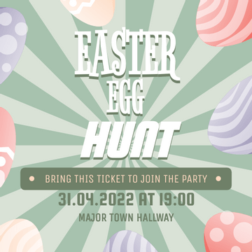 Editable invitations template:Retro Easter Party Invitation