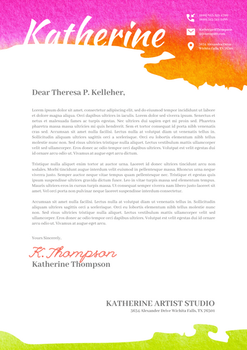 Letterhead template: Colorful Artistic Letterhead (Created by Visual Paradigm Online's Letterhead maker)