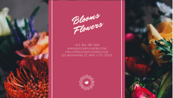 Business Card template: Pink Flowers Photo Badge Flower Shop Business Card (Created by Visual Paradigm Online's Business Card maker)