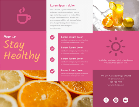 Brochure template: How To Stay Healthy Brochure (Created by Visual Paradigm Online's Brochure maker)