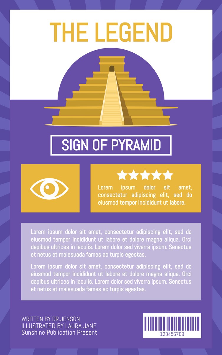 Book Cover template: The Legend To Pyramid Book Cover (Created by InfoART's Book Cover maker)