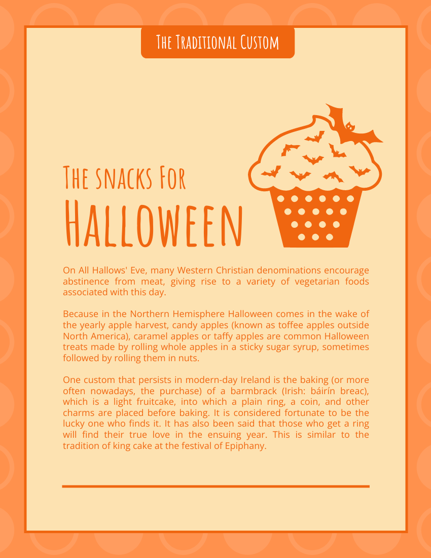 Booklet template: 5 Popular Snacks For Halloween (Created by Visual Paradigm Online's Booklet maker)